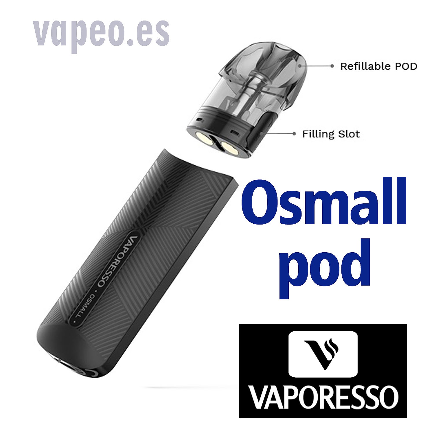 Osmall 350mAh - Vaporesso - Color : Negro