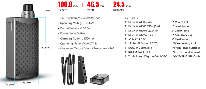 kylin vandy vape aio pod